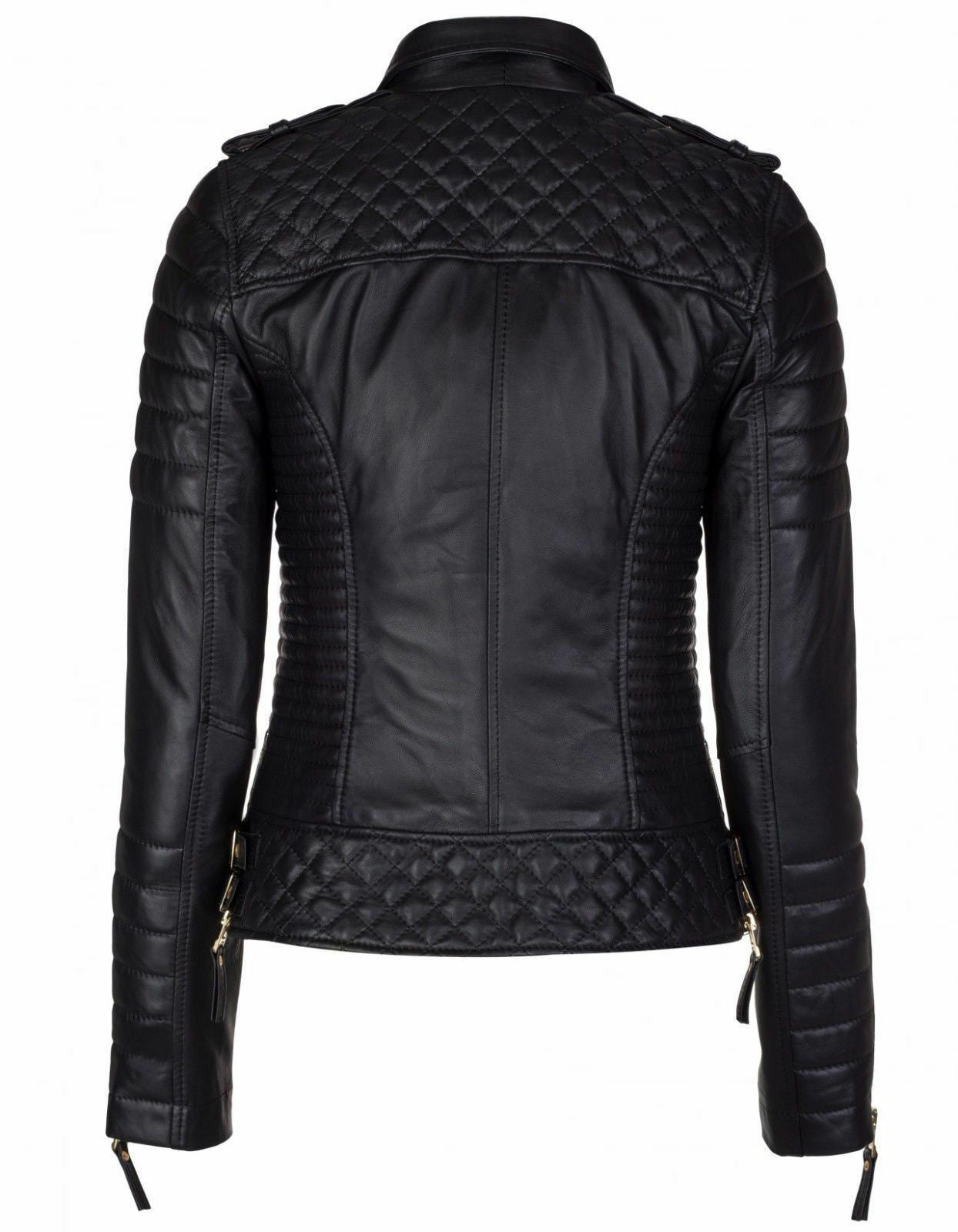 Lambskin Slim Fit Black Leather Women's Jacket