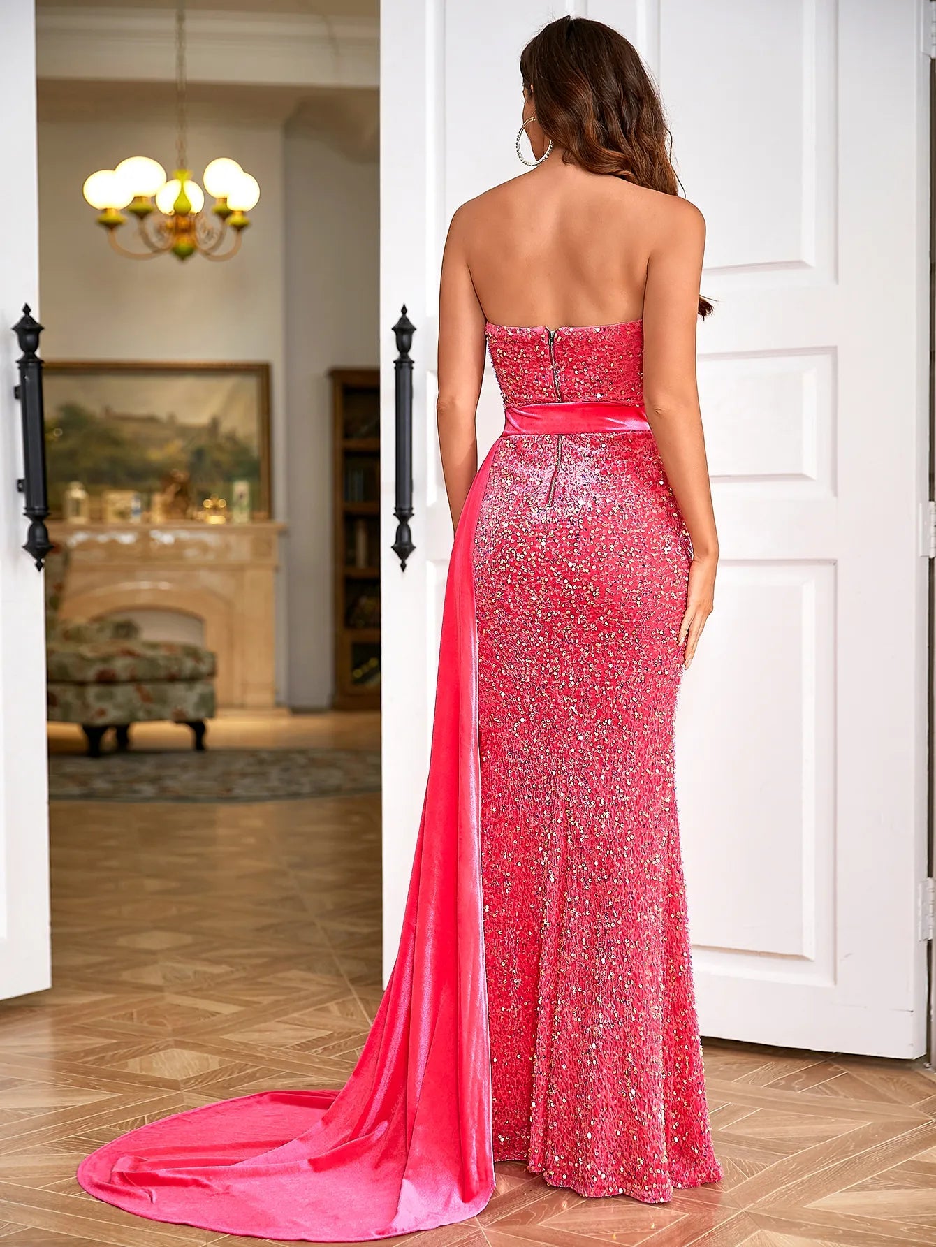 Long Ribbon Women's Cocktail & Party Dress