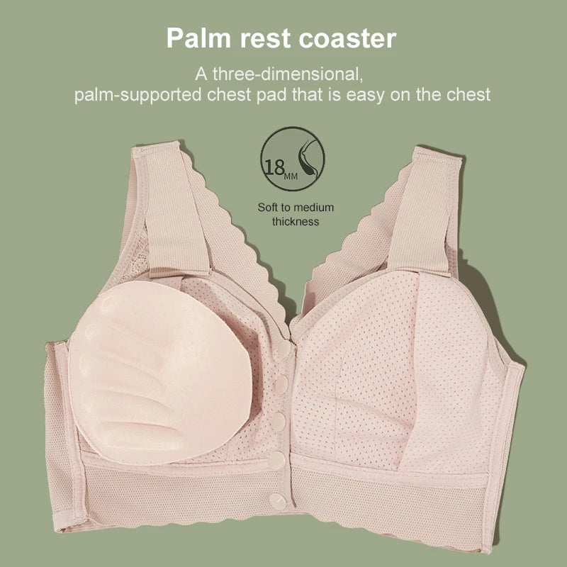 Thin Front Button Lightweight Push-up Comfortable Bra