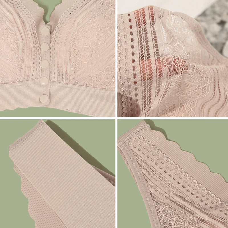 Thin Front Button Lightweight Push-up Comfortable Bra