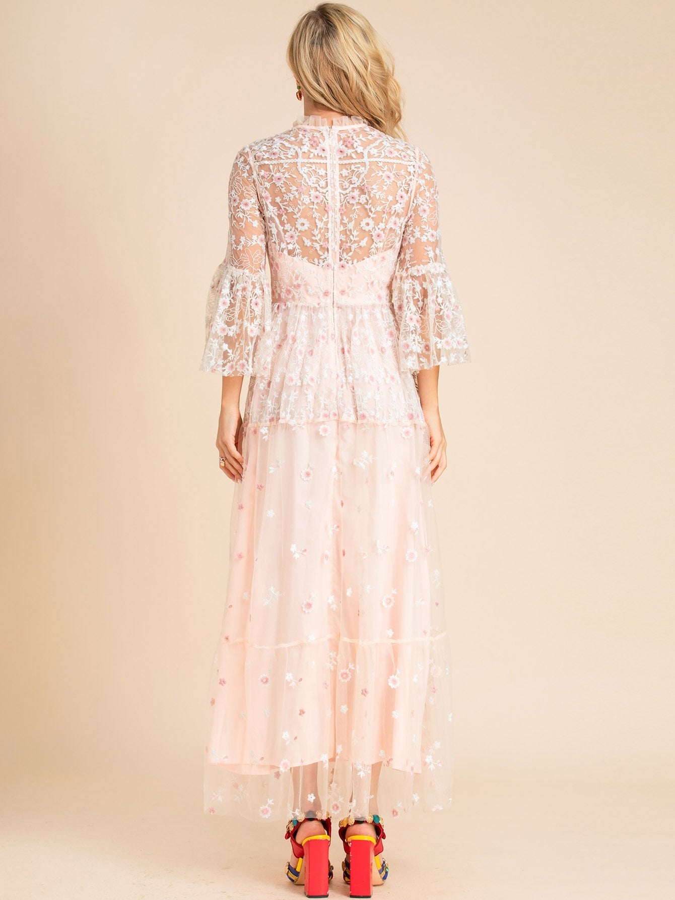 Mesh Embroidery Women's Cocktail & Party Dresses