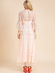 Mesh Embroidery Women's Cocktail & Party Dresses