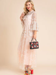 Mesh Embroidery Women's Cocktail & Party Dresses