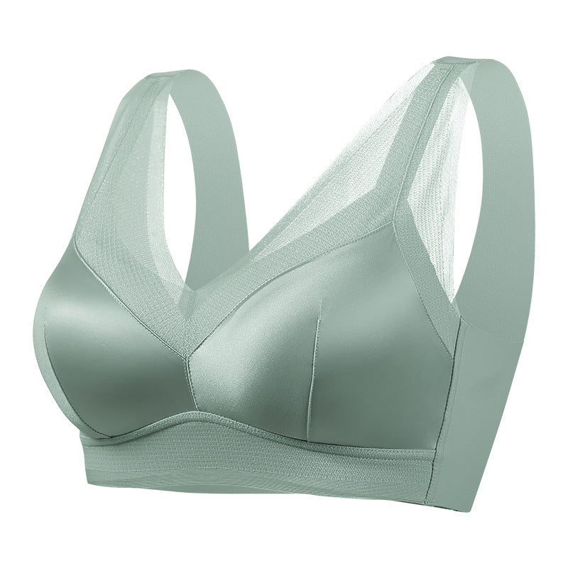 Satin Mesh Comfortable Wireless Bra