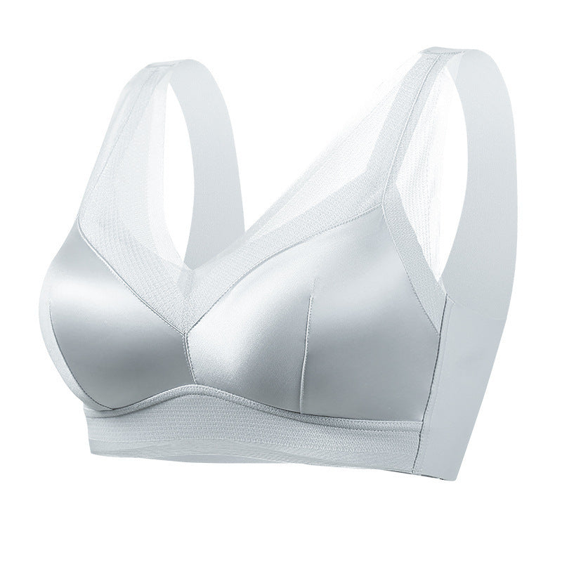 Satin Mesh Comfortable Wireless Bra