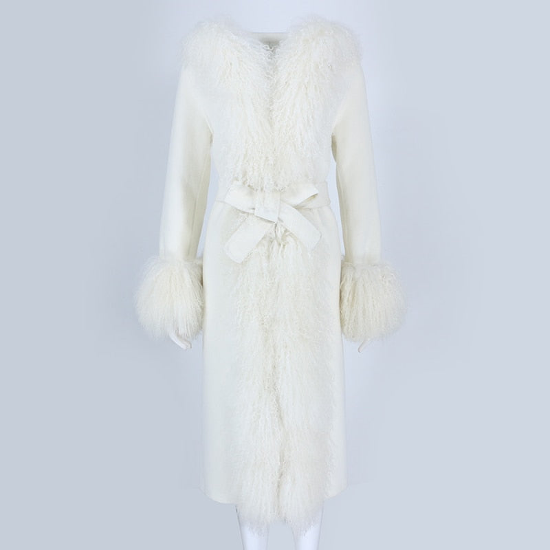 Perfect Opportunity Women's Cashmere Fur Coat