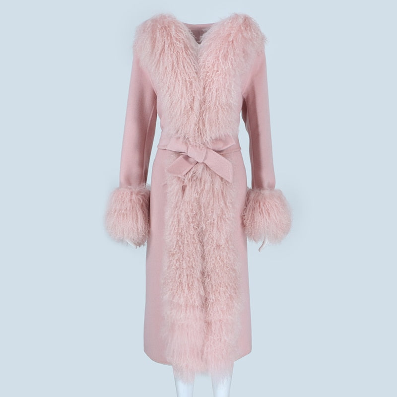 Perfect Opportunity Women's Cashmere Fur Coat