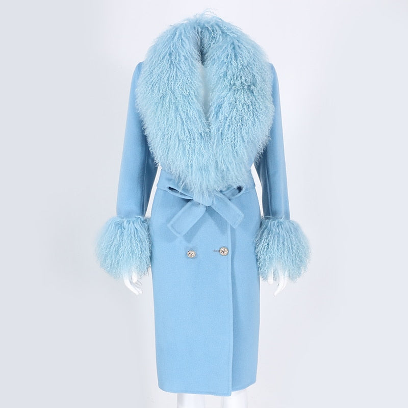 Perfect Opportunity Women's Double Breasted Belt Overcoat
