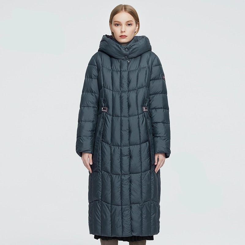 Plaid Thick Women's Long Warm Parka Coat