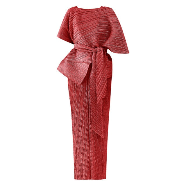 Sling Pleated Women's Two Piece Dress