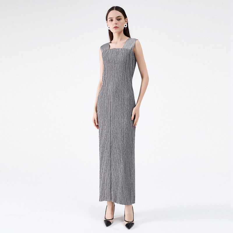 Sling Pleated Women's Two Piece Dress