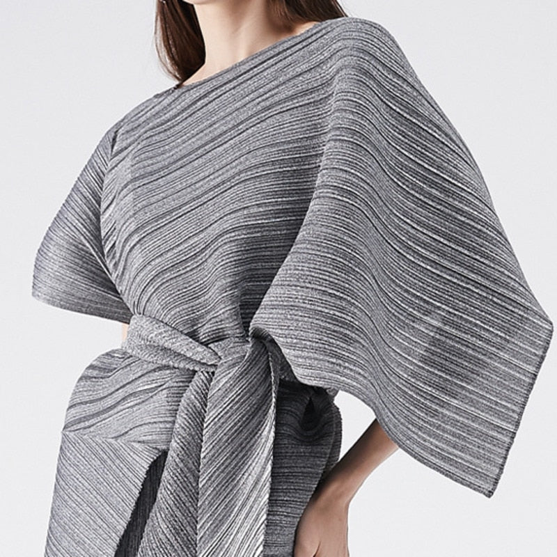 Sling Pleated Women's Two Piece Dress