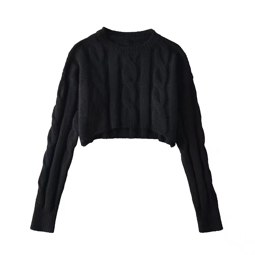Preppy Loose Cropped Women's Pullover Sweater
