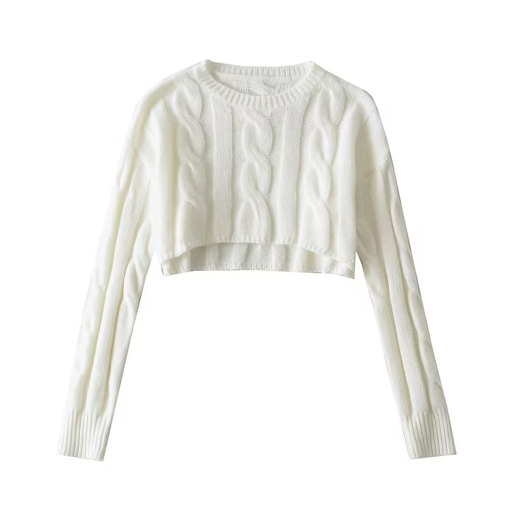 Preppy Loose Cropped Women's Pullover Sweater