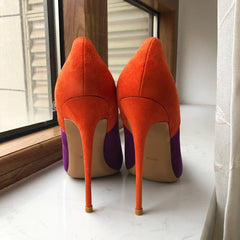 Purple Flock Women High Heel Stiletto Pumps