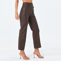 Real Brown Leather Women's Trouser