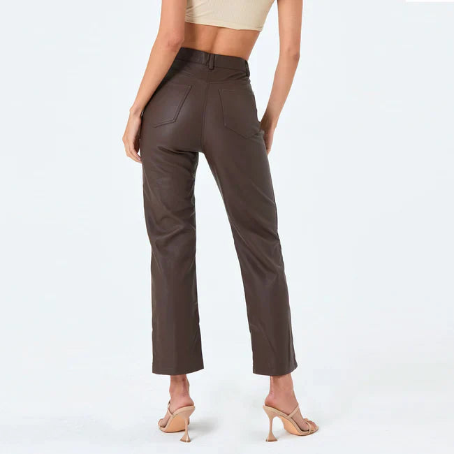 Real Brown Leather Women's Trouser