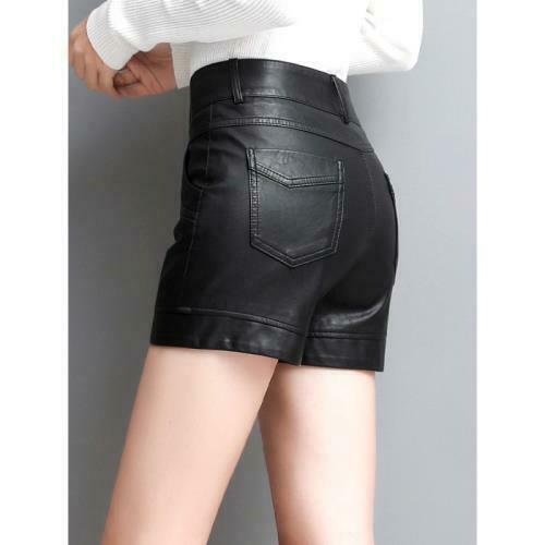 Real Lambskin Leather Pockets Mini Pants