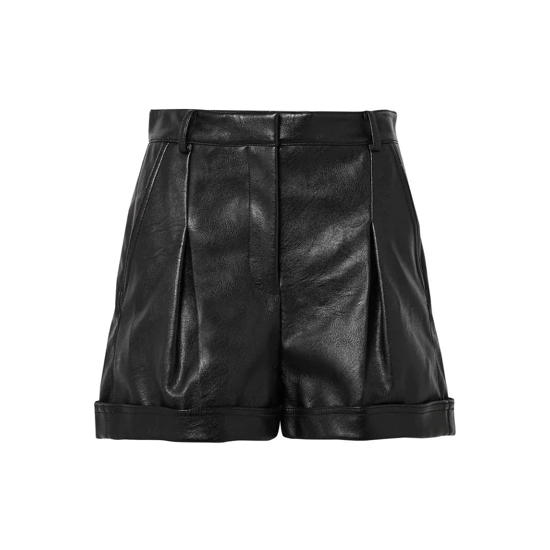 Real Lambskin Leather Women's Motor Biker Shorts