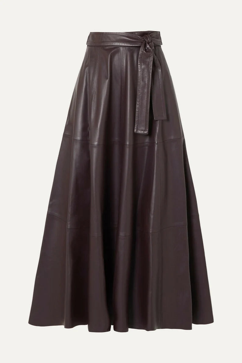 Real Plus Size Women's Genuine Lambskin Leather Skirt