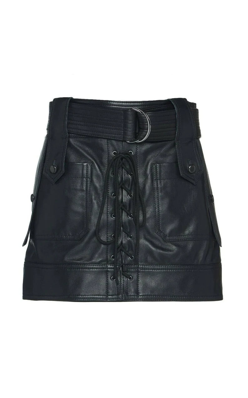 Real Plus Size Women's Genuine Lambskin Leather Skirt