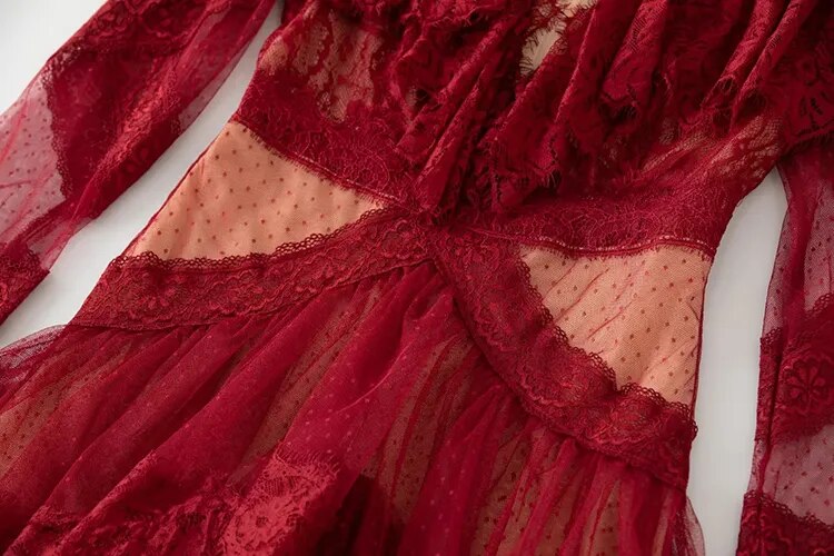 Ruffles O-Neck Women's Cocktail & Party Dress