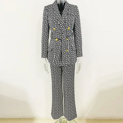 Trendy Geometrical Blazer Suit