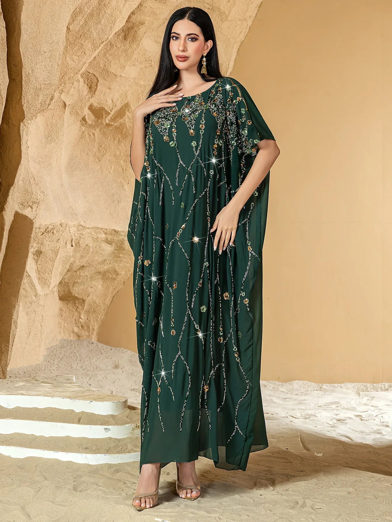 Arabic Sequin Caftan Dress