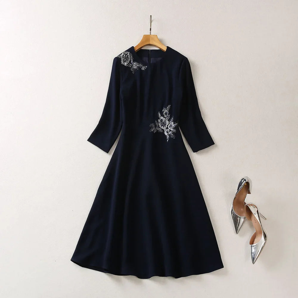 Three Quarter Sleeve Party Dress