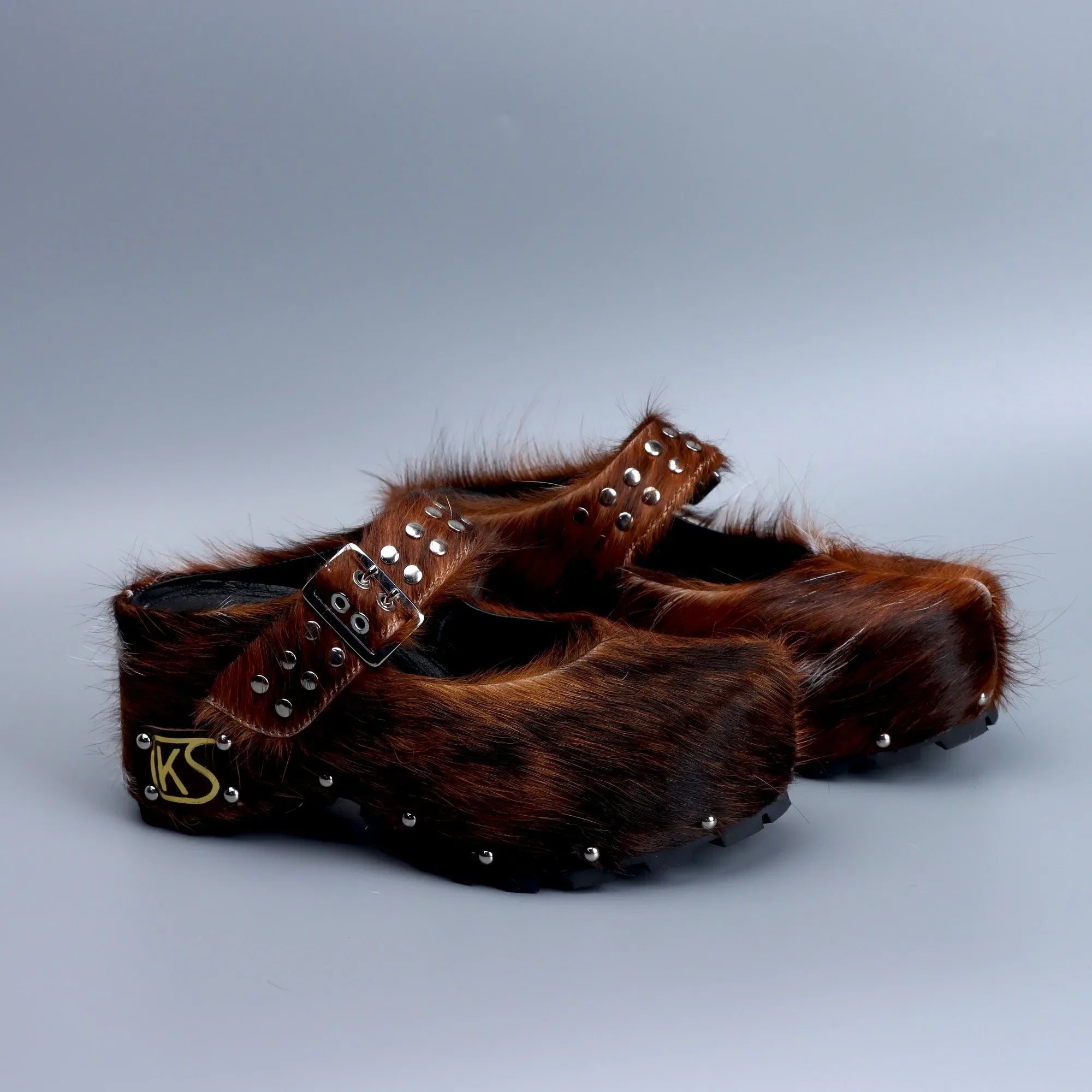 Vintage Natural Calf Hair Mules
