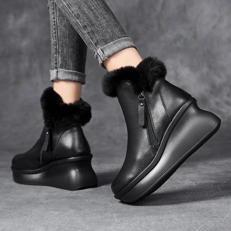Double Zipper Platform Boots