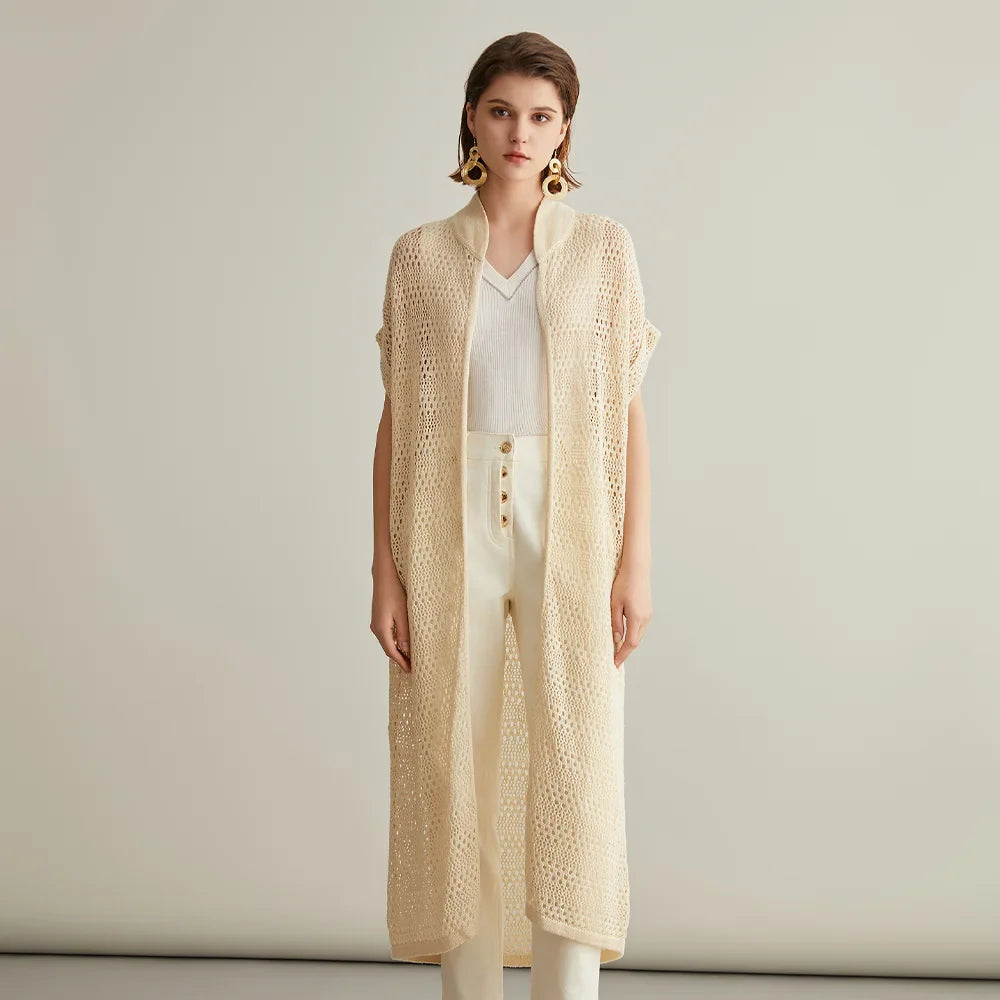 Long Silk Knitted Excellent Cardigan