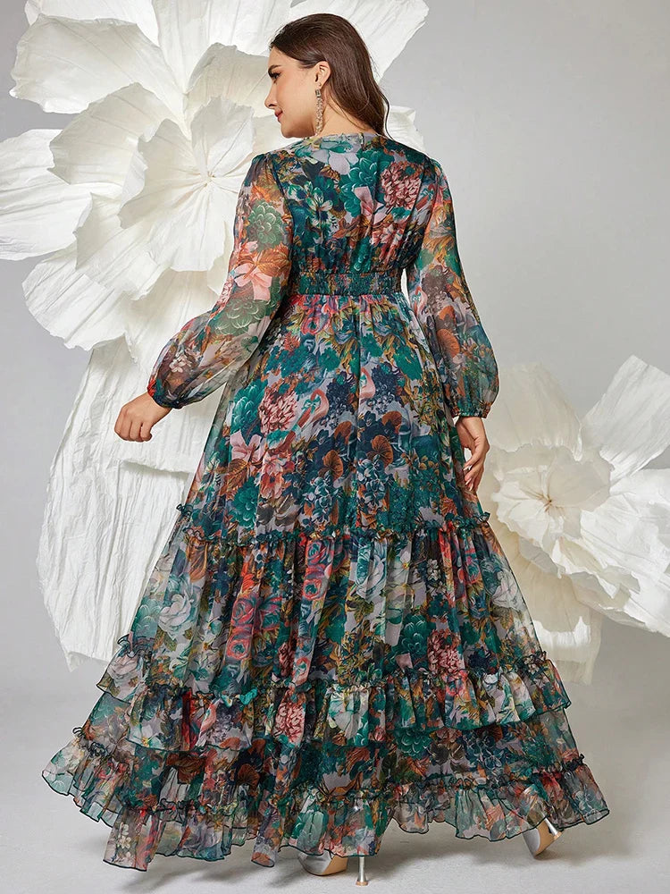Glamorous Floral V-Neck Maxi Dress