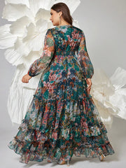 Glamorous Floral V-Neck Maxi Dress