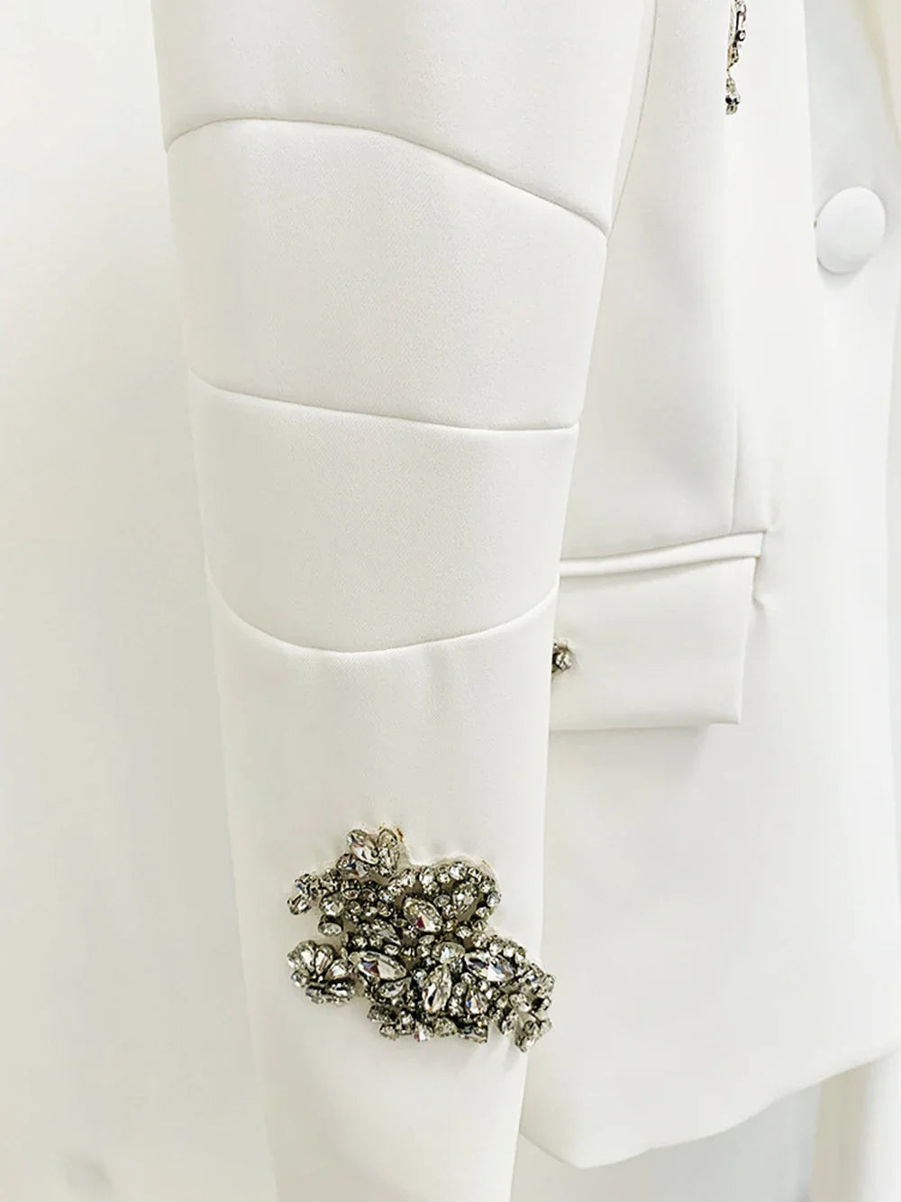 Notched White Diamond Blazer Suits