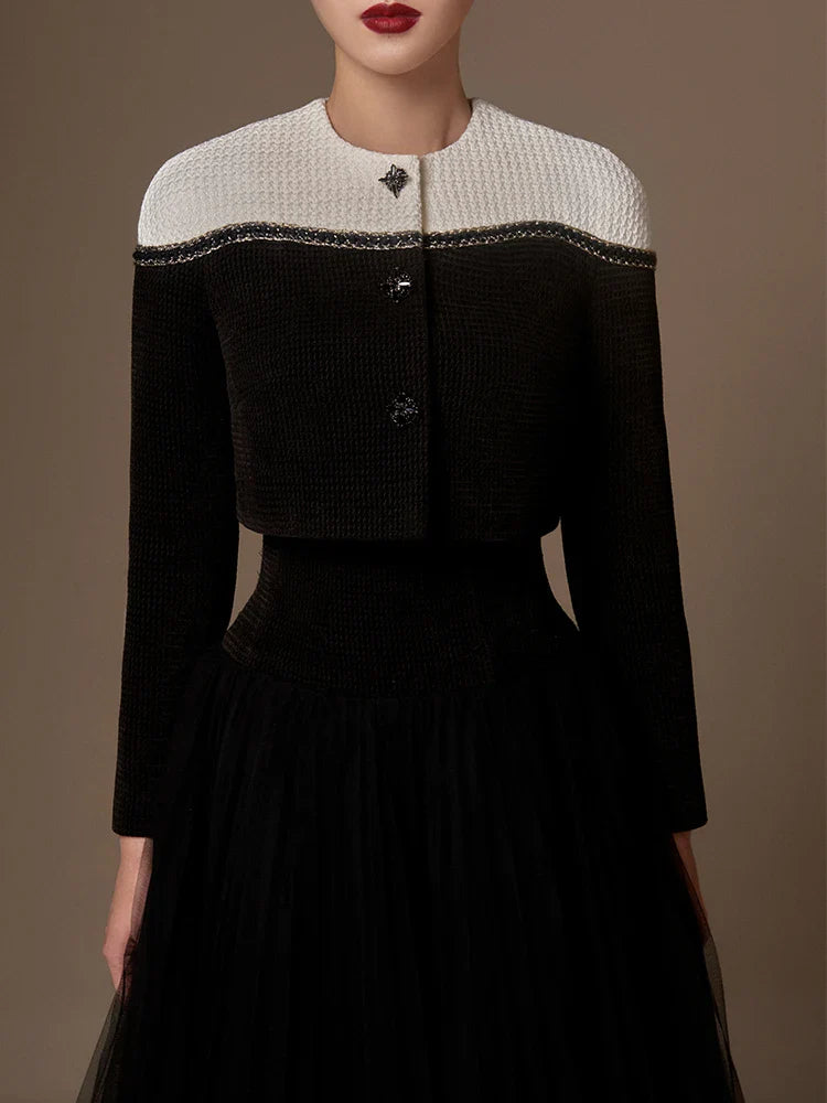 Elegant Tweed 2 Piece Sling Dress