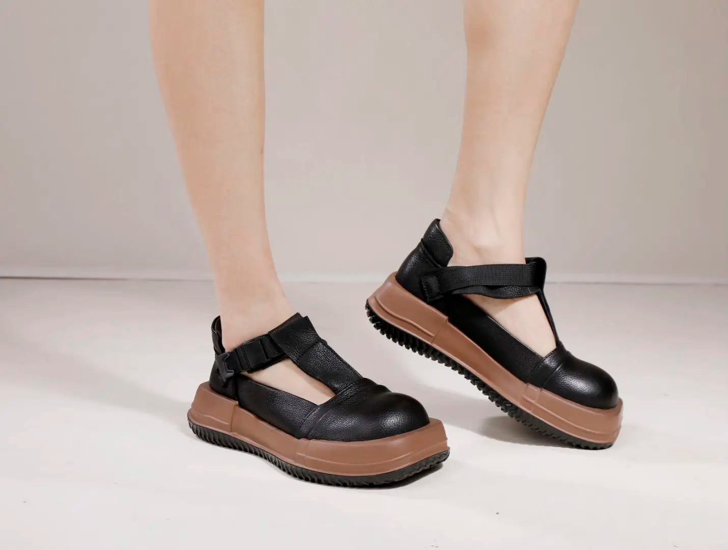 Mary Jane Buckle Wedge Ethnic Shoes