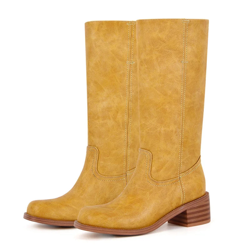 Fashion Pull-On Wide Calf Boots