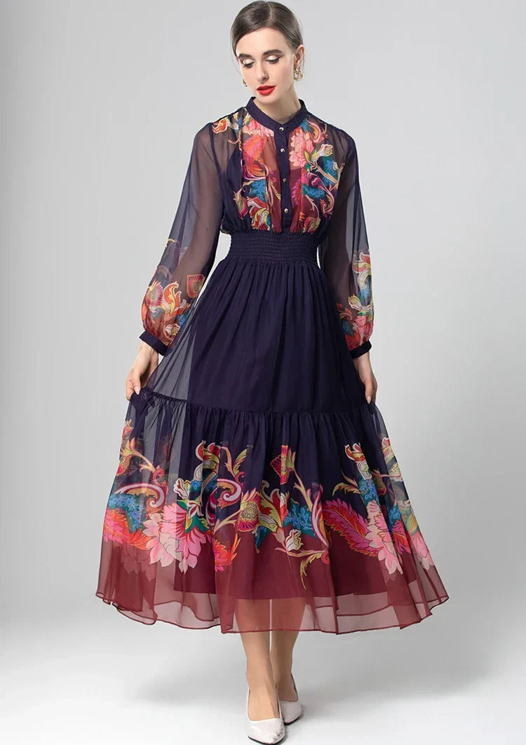 Elegant Elastic Waist Formal Dress