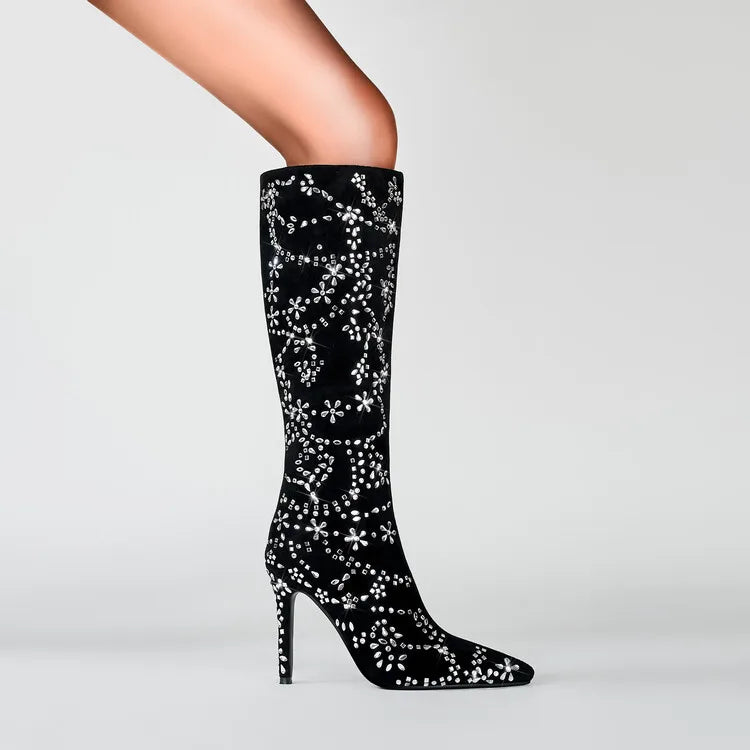 Crystal Fashion Knee High Boots