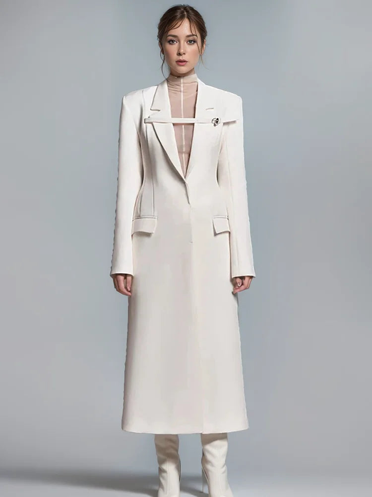 Sophisticated Notched Collar Trench Coat