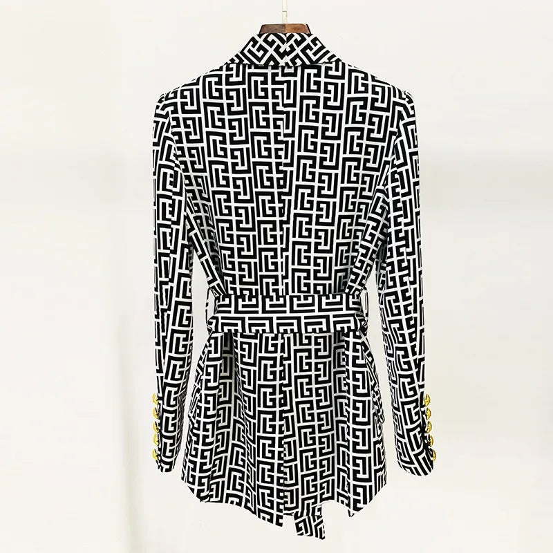 Trendy Geometrical Blazer Suit