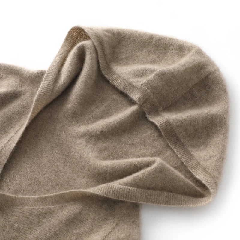 Elegant V-neck Hooded Jumper Sweater