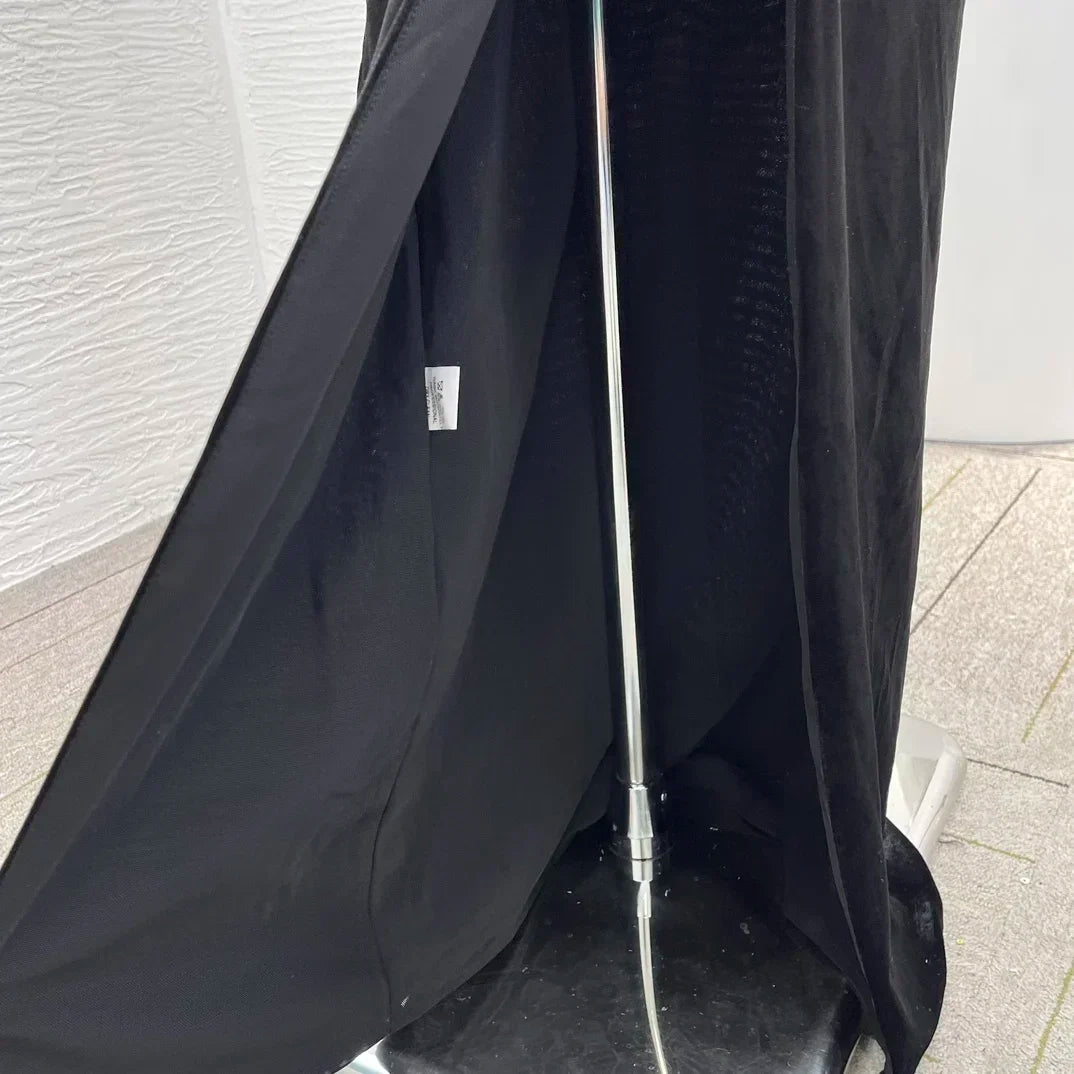 Black Tulle Long Sleeves Mermaid Dress