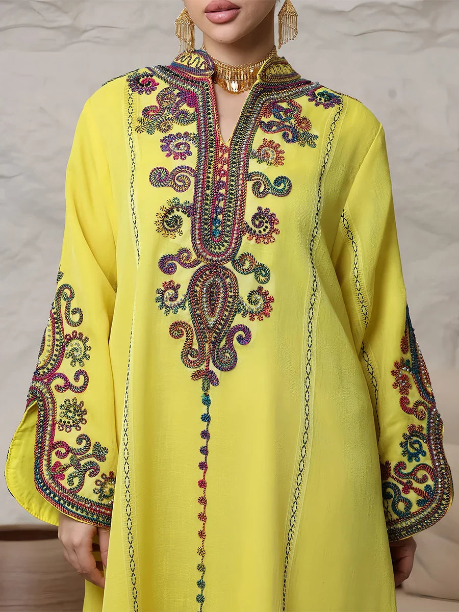 Romance in the Making Embroidered Floral Abaya