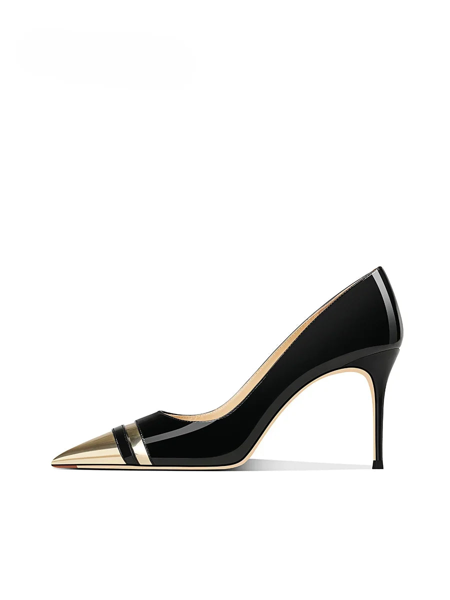 Versatile Patent Leather Pointed-Toe Heels