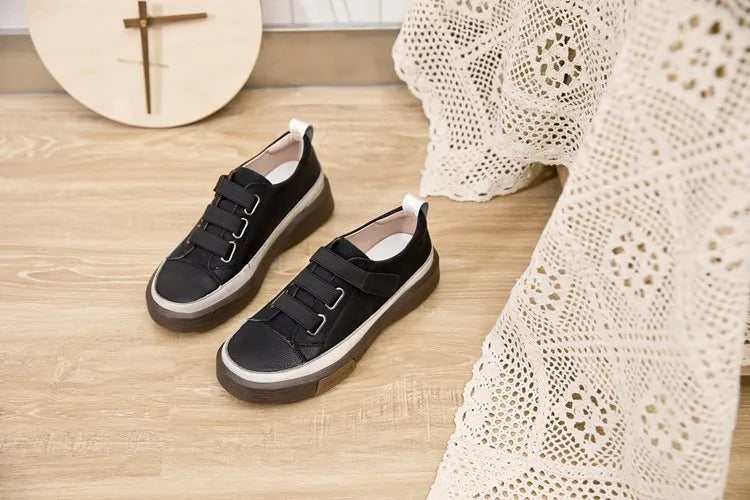 Classic Genuine Leather Flat Sneakers