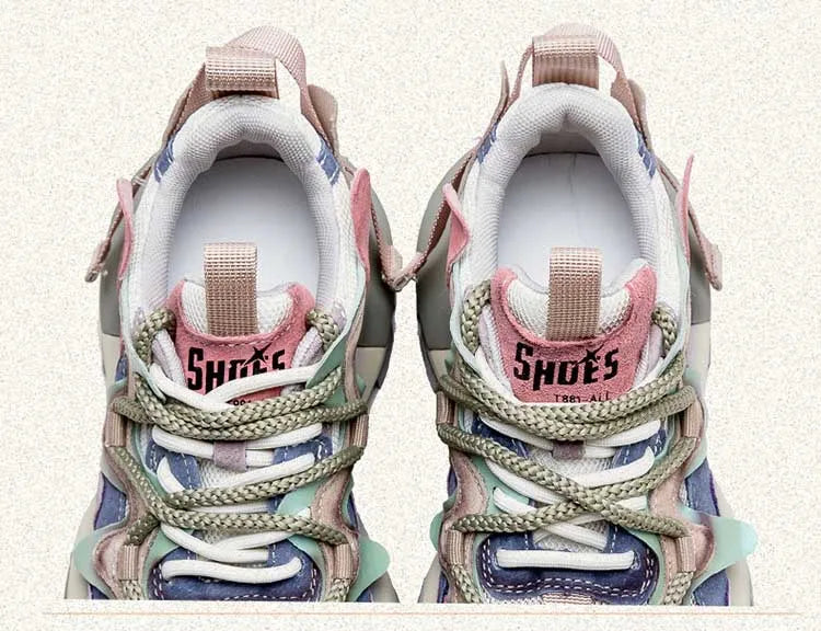 Air Mesh Genuine Leather Chunky Sneaker