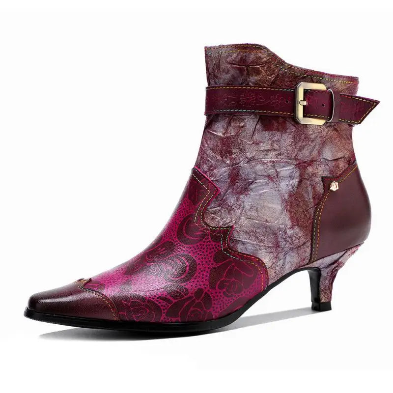 Concise Print Ankle Boots