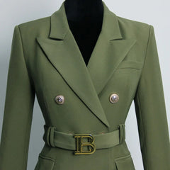 Keep You Accompanied Belted Blazer